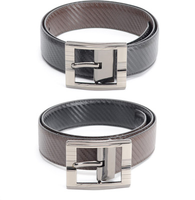 

Bizarro.in Men Formal Black, Brown Texas Leatherite Reversible Belt