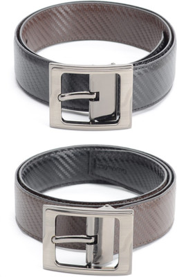 

Bizarro.in Men Formal Black, Brown Texas Leatherite Reversible Belt