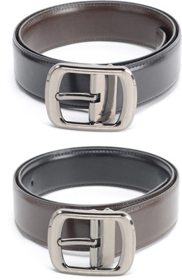 

Bizarro.in Men Formal Black, Brown Texas Leatherite Reversible Belt