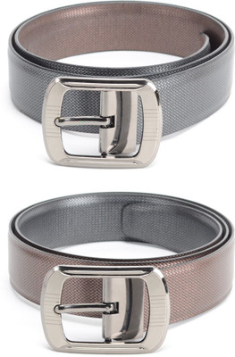 

Calvadoss Men Formal Black, Brown Texas Leatherite Reversible Belt