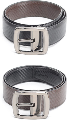 

Calvadoss Men Formal Black, Brown Texas Leatherite Reversible Belt