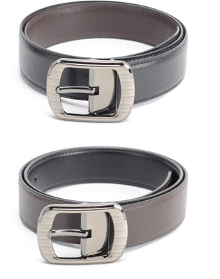 

Calvadoss Men Formal Black, Brown Texas Leatherite Reversible Belt