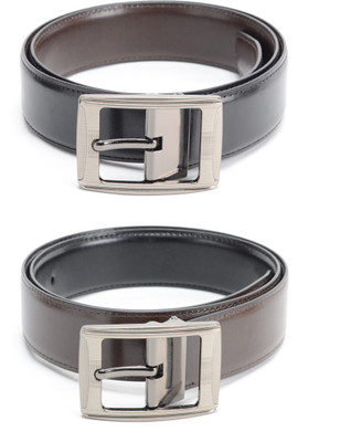 

Bizarro.in Men Formal Black, Brown Texas Leatherite Reversible Belt