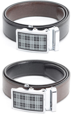 

Calvadoss Men Party Black, Brown Texas Leatherite Reversible Belt