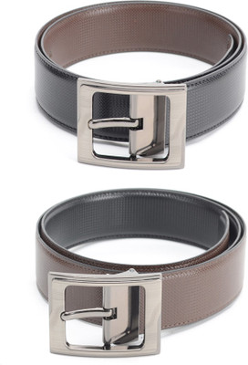 

Calvadoss Men Formal Black, Brown Texas Leatherite Reversible Belt