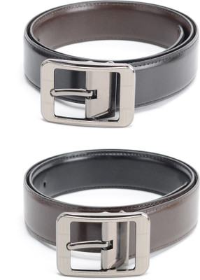 

Calvadoss Men Formal Black, Brown Texas Leatherite Reversible Belt