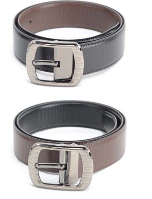 

Calvadoss Men Formal Black, Brown Texas Leatherite Reversible Belt