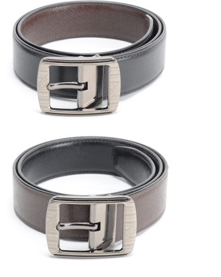 

Calvadoss Men Formal Black, Brown Texas Leatherite Reversible Belt