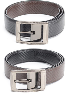 

Calvadoss Men Formal Black, Brown Texas Leatherite Reversible Belt