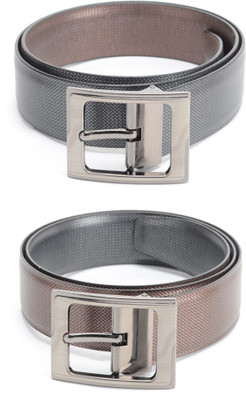 

Calvadoss Men Formal Black, Brown Texas Leatherite Reversible Belt
