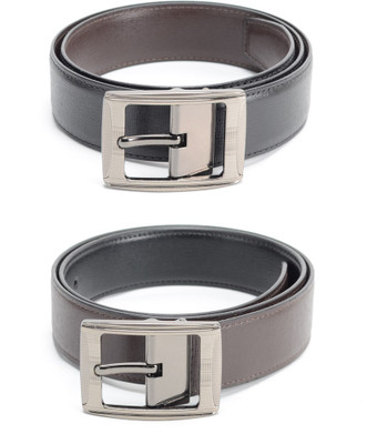 

Calvadoss Men Formal Black, Brown Texas Leatherite Reversible Belt