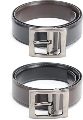 

Calvadoss Men Formal Black, Brown Texas Leatherite Reversible Belt
