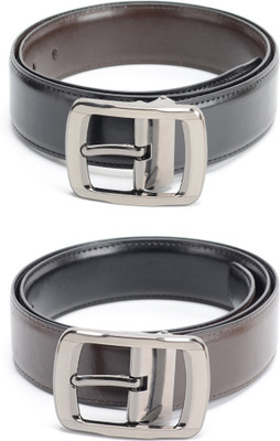 

Calvadoss Men Formal Black, Brown Texas Leatherite Reversible Belt