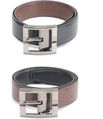 

Bizarro.in Men Formal Black, Brown Texas Leatherite Reversible Belt