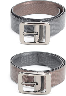 

Calvadoss Men Formal Black, Brown Texas Leatherite Reversible Belt
