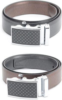 

Calvadoss Men Party Black, Brown Texas Leatherite Reversible Belt