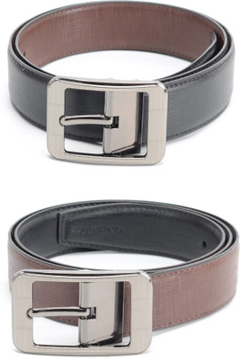 

Calvadoss Men Formal Black, Brown Texas Leatherite Reversible Belt