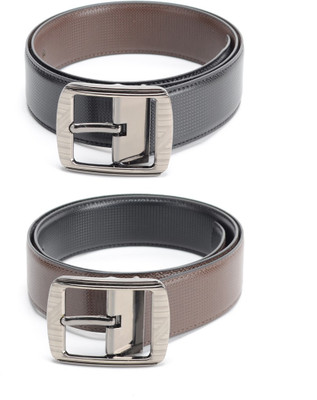 

Calvadoss Men Formal Black, Brown Texas Leatherite Reversible Belt