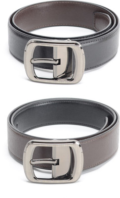 

Calvadoss Men Formal Black, Brown Texas Leatherite Reversible Belt