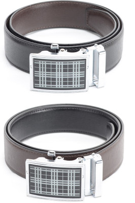 

Calvadoss Men Party Black, Brown Texas Leatherite Reversible Belt