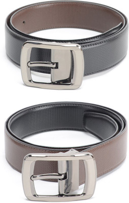 

Calvadoss Men Formal Black, Brown Texas Leatherite Reversible Belt
