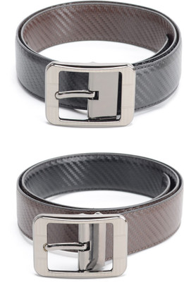 

Calvadoss Men Formal Black, Brown Texas Leatherite Reversible Belt