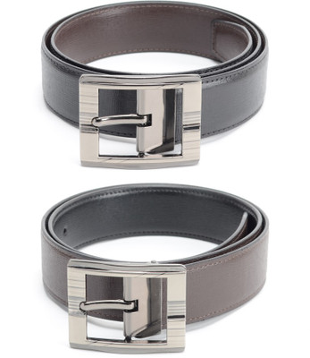 

Calvadoss Men Formal Black, Brown Texas Leatherite Reversible Belt