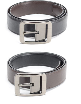 

Bizarro.in Men Formal Black, Brown Texas Leatherite Reversible Belt