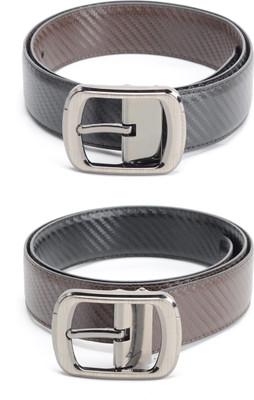 

Calvadoss Men Formal Black, Brown Texas Leatherite Reversible Belt