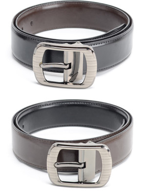 

Bizarro.in Men Formal Black, Brown Texas Leatherite Reversible Belt