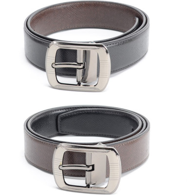 

Calvadoss Men Formal Black, Brown Texas Leatherite Reversible Belt