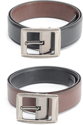 

Bizarro.in Men Formal Black, Brown Texas Leatherite Reversible Belt
