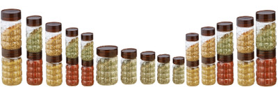 

Steelo 25 pcs PET Container Set - 200ml x 5, 300ml x 5, 600ml x 5, 1200ml x 5, 1500ml x 5 (Solitaire) - 200 ml, 300 ml, 600 ml, 1200 ml, 1500 ml Plastic Grocery Container(Pack of 25, Clear)