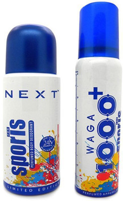 

Waga Sports Deo + 1000+ Deo Body Spray - For Men(290 ml, Pack of 2)