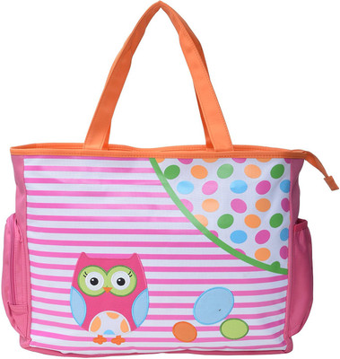 

Baby Bucket Owl print Mother Bag Backpack Diaper Bag(Pink)