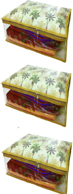 

Addyz Floral Pack of 3 Large Printed Saree Salwar Shirt Bedsheet Storage Bag Organizer(Multicolor)