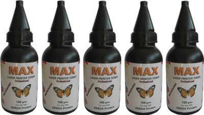 

Max Professional Laser Powder Pack of 5 Each 100ML Bottle For Xerox Workcenter Series Printers Refill Single Color Ink Toner(Black)