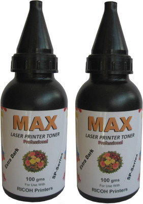 

Max Professional Extra Dark Laser Powder Pack of 2 Each 100ML Bottle For Ricoh SP-Series Printers Refill Single Color Ink Toner(Black)