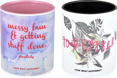 

LOOK WHAT HAPPENED MUG-BOSSLADY-GOALDIGGER - 1 Ceramic Mug(350 ml), Multicolor