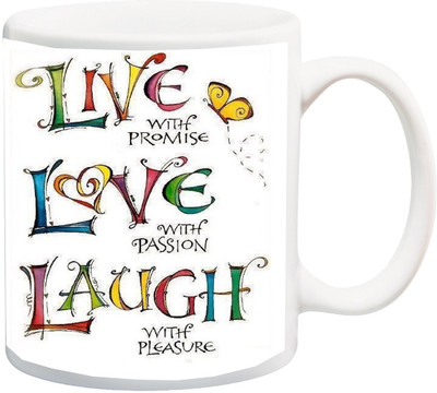 

ME&YOU Gift for Husband/Wife/Girlfriend/Boyfriend/Lover;"Live With promise love color HD printed Ceramic Mug(325 ml), Multicolor
