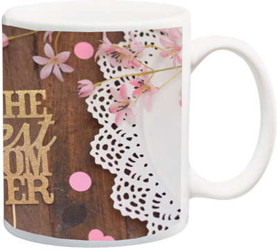

ME&YOU Gift for mum/maa/mother/mummy;The Best mom ever rose printed Ceramic Mug(325 ml), Multicolor