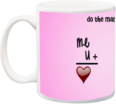 

ME&YOU Gift for Husband/Wife/Boyfriend/Girlfriend/lover;Do The Math Me U+,.Me U_ HD Printed Ceramic Mug(325 ml), Multicolor