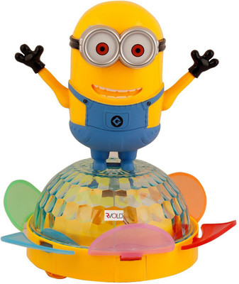 RVOLD Despicable Me Minions Bump and Go Spin Toy with Disco Lights and Sound(Multicolor)