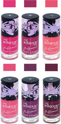 

Bonjour Paris True Matte Nail Polish Pink-Pink-Peach-Pink-Plum-Burgundy(Pack of 6)