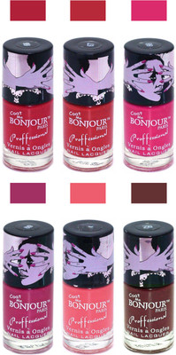

Bonjour Paris True Matte Nail Polish Red-Red-Pink-Pink-Peach-Brown(Pack of 6)