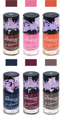 

Bonjour Paris True Matte Nail Polish Brown-Pink-Orange-Grey-Burgundy-Coffee(Pack of 6)