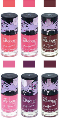 

Bonjour Paris True Matte Nail Polish Peach-Pink-Brown-Pink-Plum-Burgundy(Pack of 6)