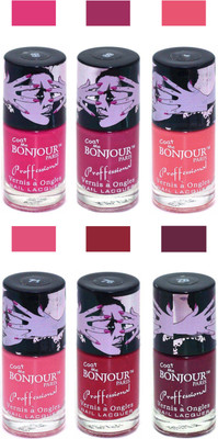 

Bonjour Paris True Matte Nail Polish Pink-Pink-Peach-Pink-Red-Burgundy(Pack of 6)