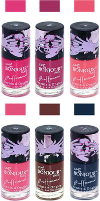 

Bonjour Paris True Matte Nail Polish Pink-Pink-Peach-Pink-Brown-Grey(Pack of 6)