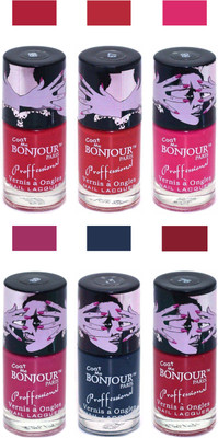 

Bonjour Paris True Matte Nail Polish Red-Red-Pink-Pink-Grey-Red(Pack of 6)